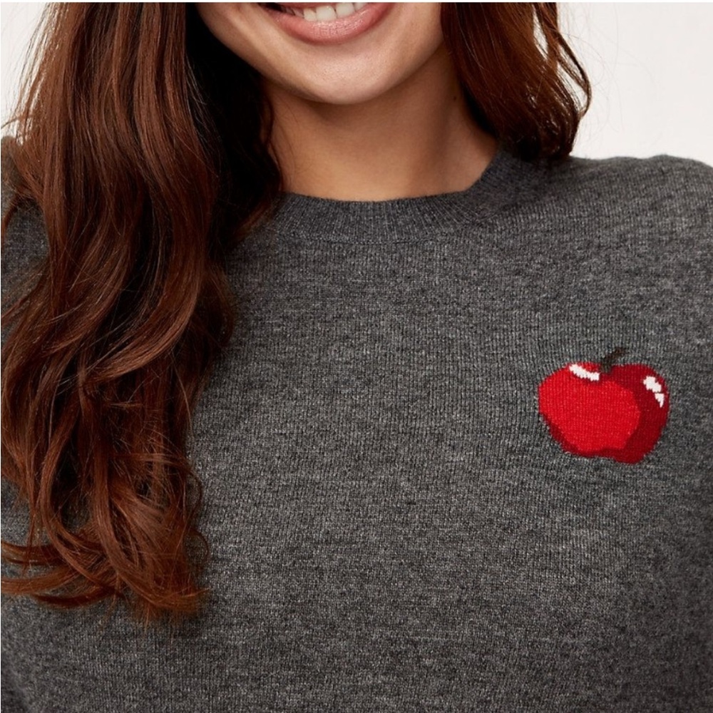 SUNDAY BEST Gray Crop Wool Apple Sweater